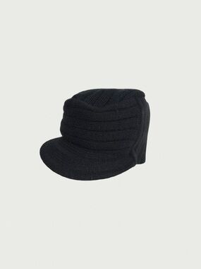 Knit Brimmed Beanie Hat